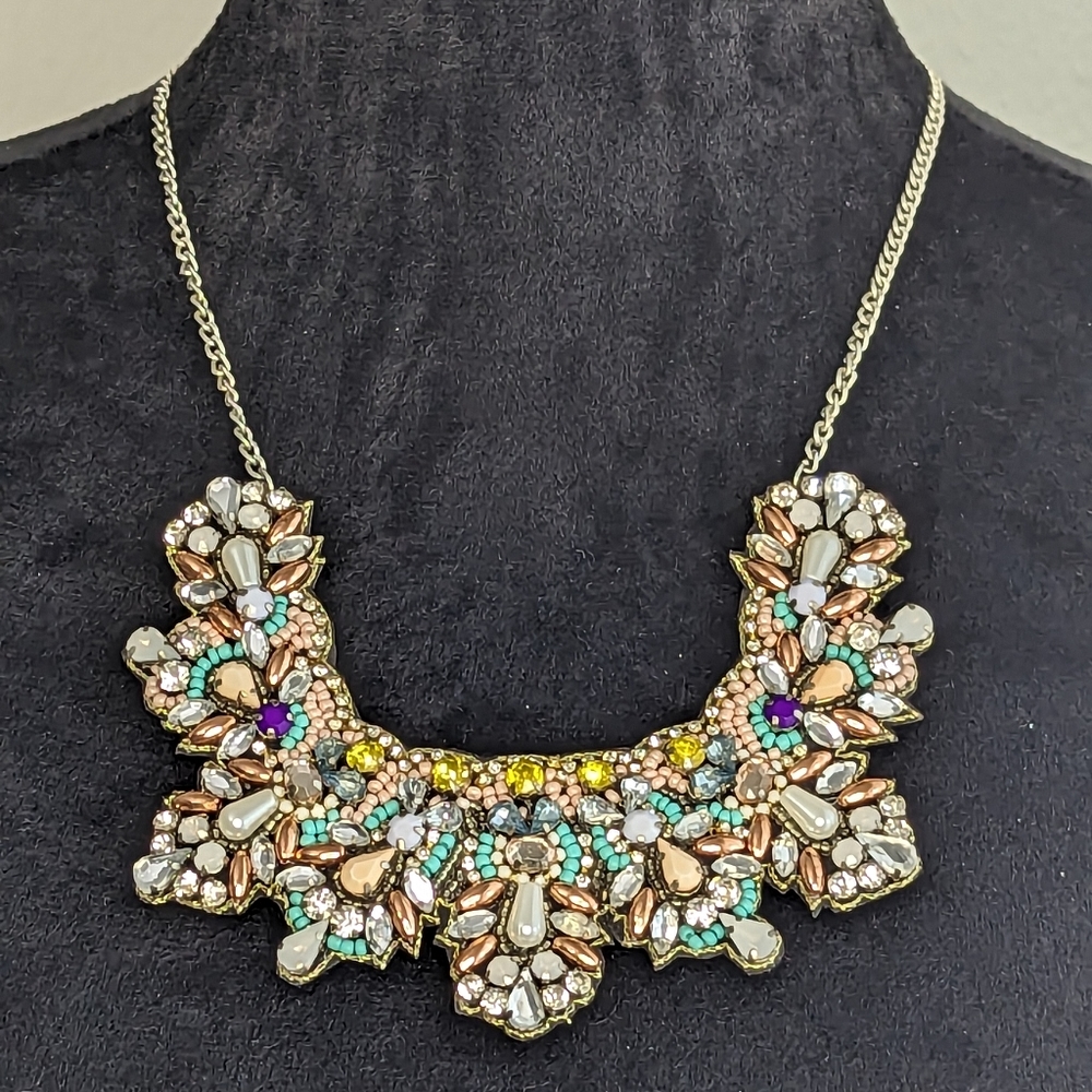 Beaded Collar Statement Necklace - image 1